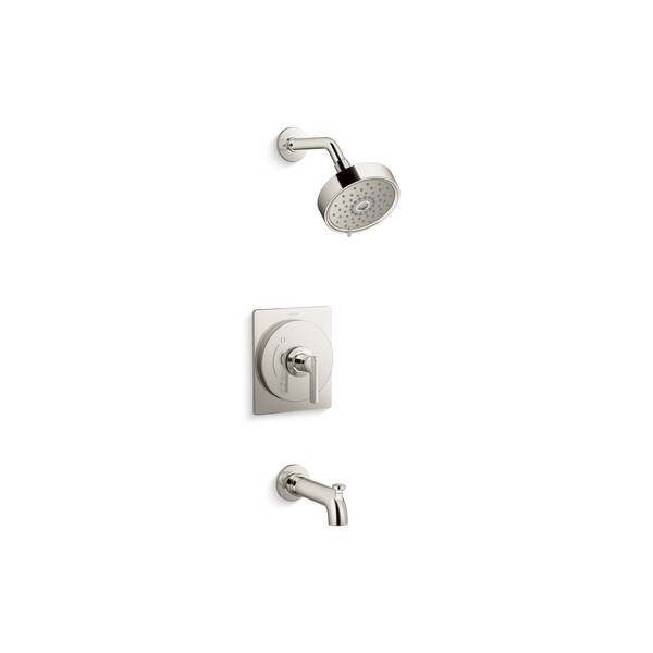 Kohler Studio Mcgee Rite-Temp Bath & Shower Trim Kit 1.75 GPM w Tub Spt Diverter, Vibrant Polished Nickel TS35917-4G-SN - main